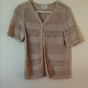 Christopher & Banks Beige Knit Cardigan